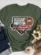 There's No Place Like Home Baseball Print Short Sleeve T-shirt 2023-03-14 InsStreet